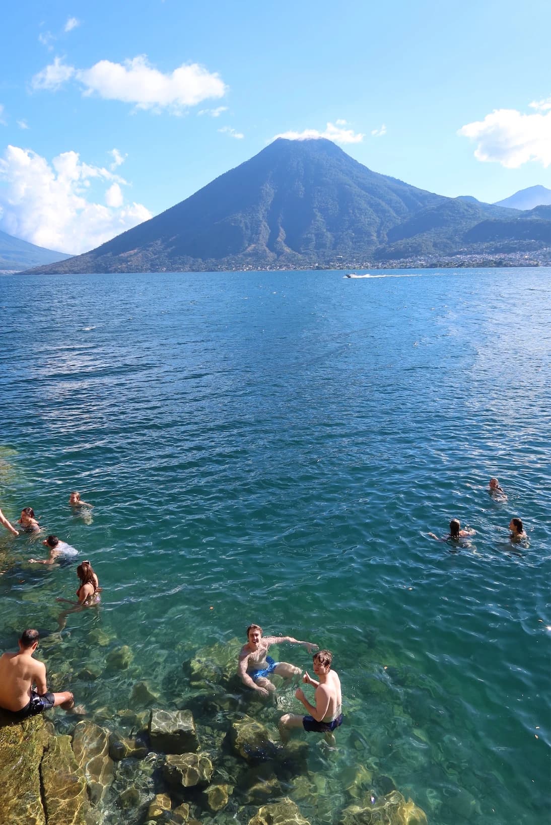 Swimming in Lake Atitlán, Guatemala