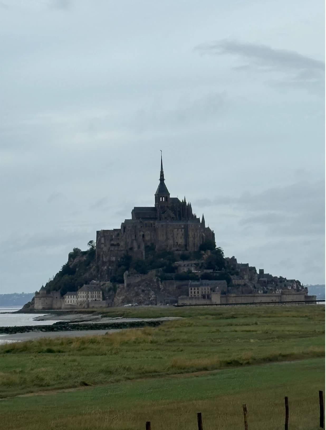 Mont-Saint-Michel on an overcast day